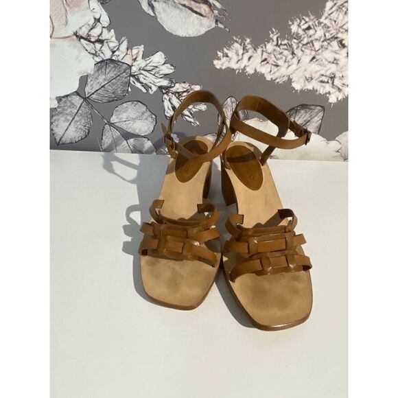 Bernardo Women’s Leather Ankle Strap Heeled Sandals Brown - Picture 2 of 8